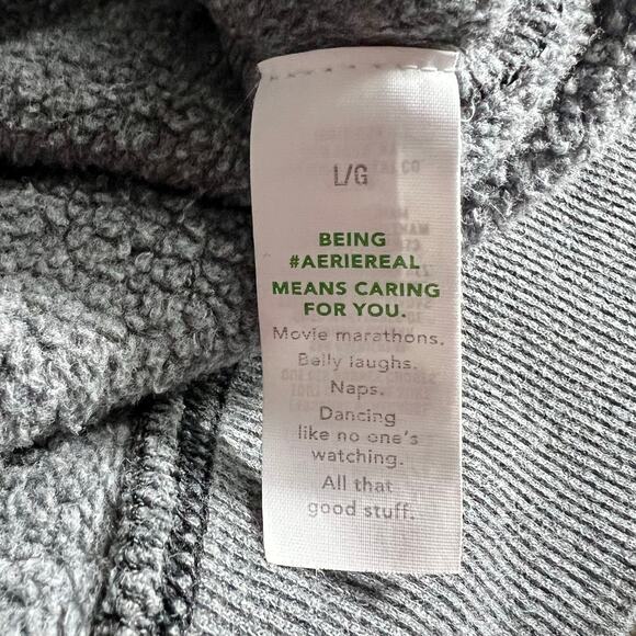 Aerie The Happiest Oversized Crew Sweatshirt Dark Grey - Picture 7 of 8